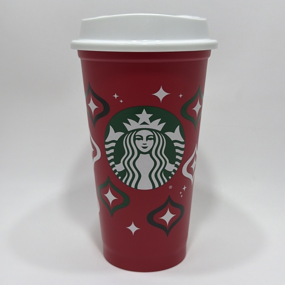 Starbucks Holiday Red Cup Day 16 oz Reusable Hot Cup w/ Lid NEW Collectible